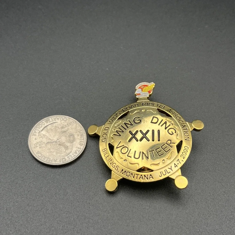 2000 Gold Wing Road Rider's Association Wing Ding‎ Volunteer Montana Badge Pin